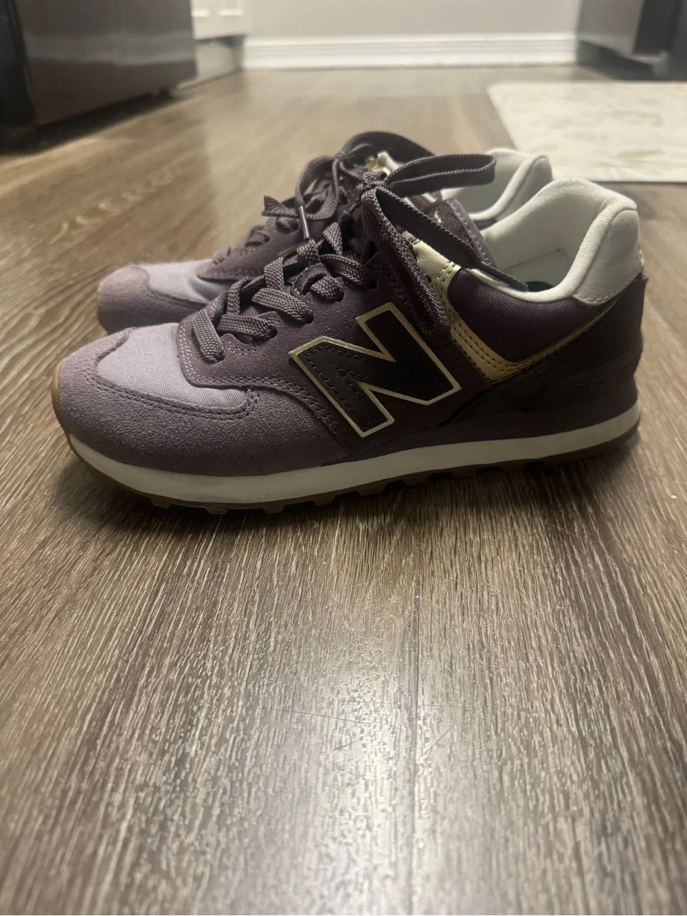 New Balance 574 Purple and Gold